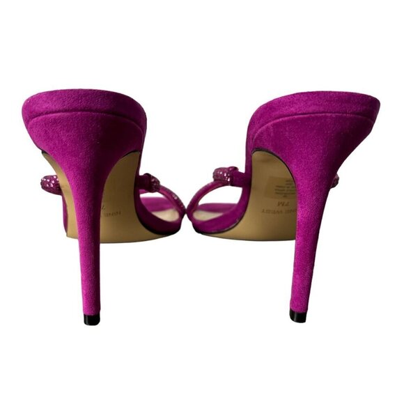 Nine West Zarleen 2 Slip On Heel in Dark Pink Fabric Rhinestones Women's Size 7M - Picture 10 of 13